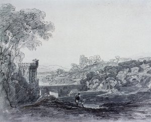 Uitzicht in Italië door Augustus Wall Callcott